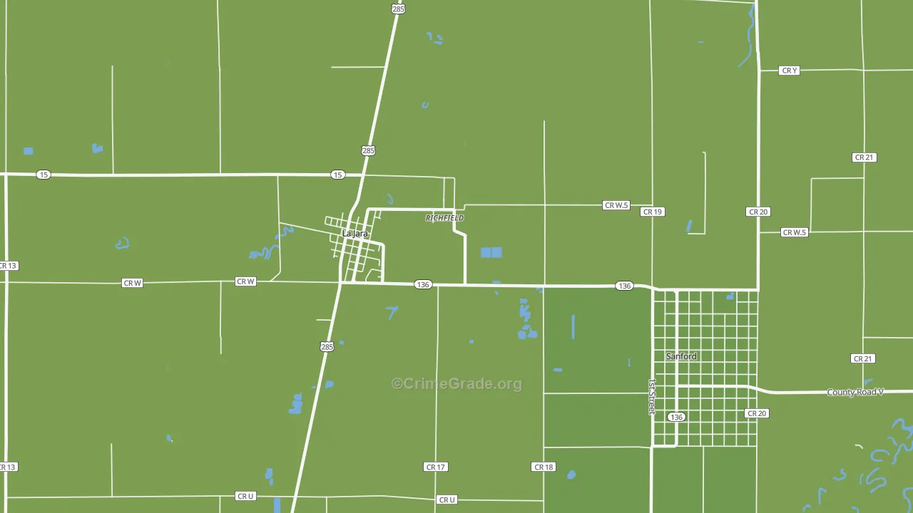 Richfield, CO Map of Vehicle Theft Rates