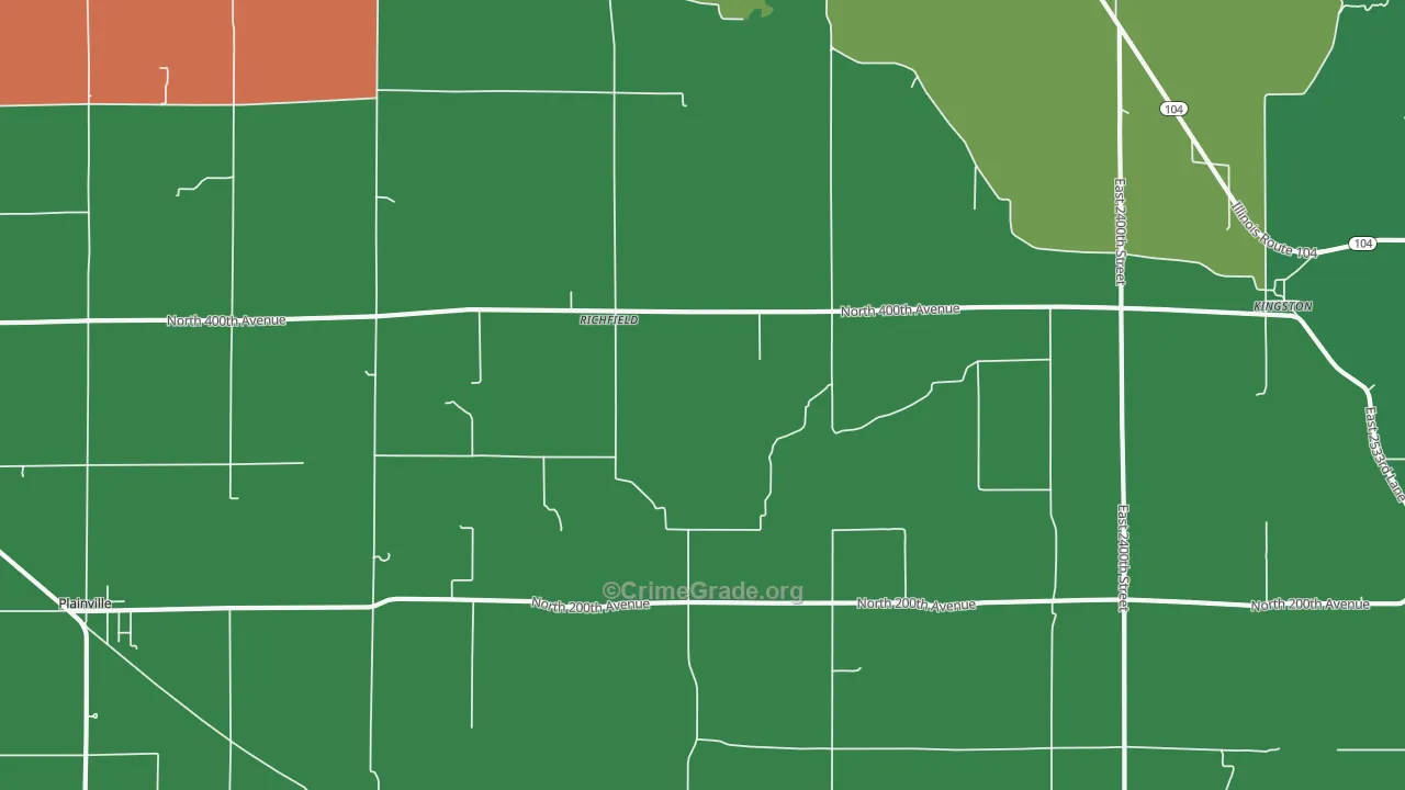 Richfield, IL Map of Vehicle Theft Rates