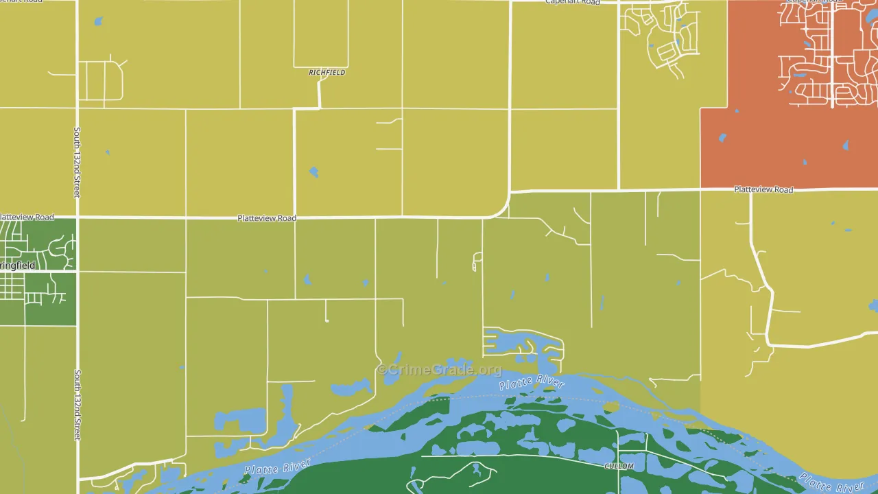 Richfield, NE Map of Vehicle Theft Rates