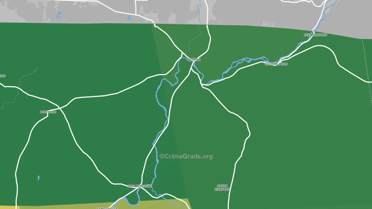 Richford, VT Map of Vehicle Theft Rates