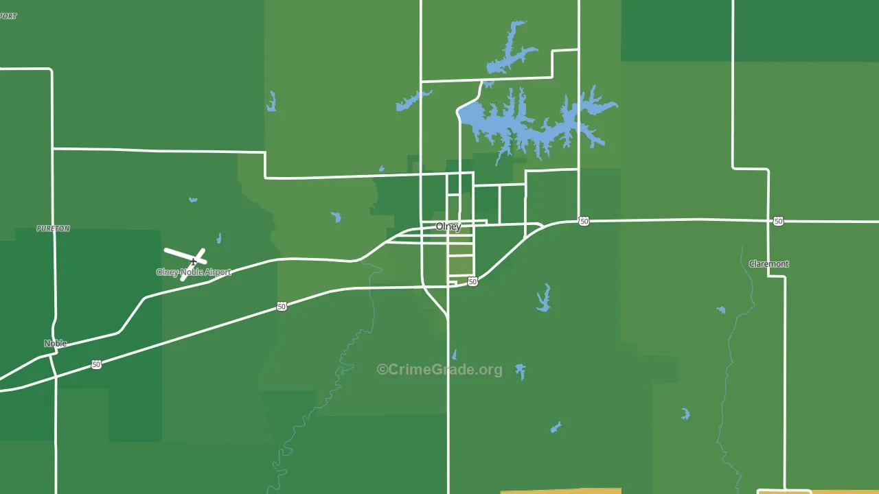 Richland County, IL Map of Vehicle Theft Rates