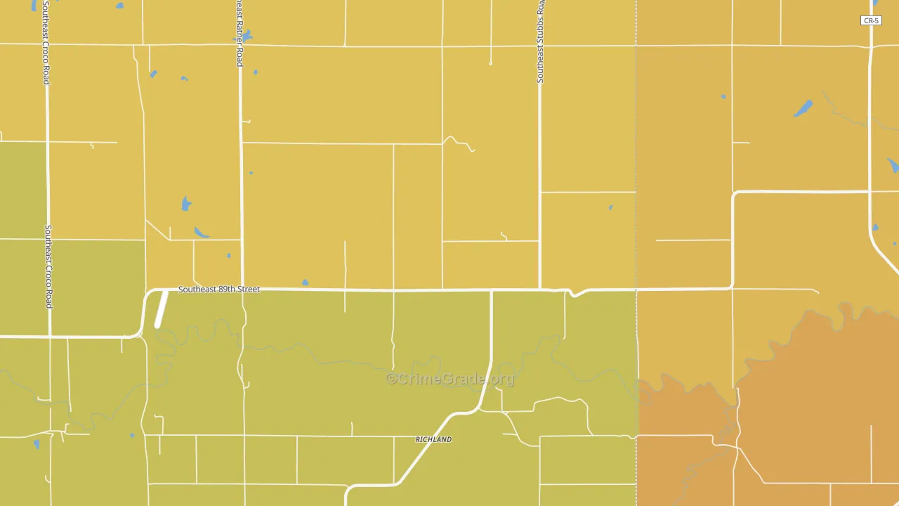 Richland, KS Map of Vehicle Theft Rates