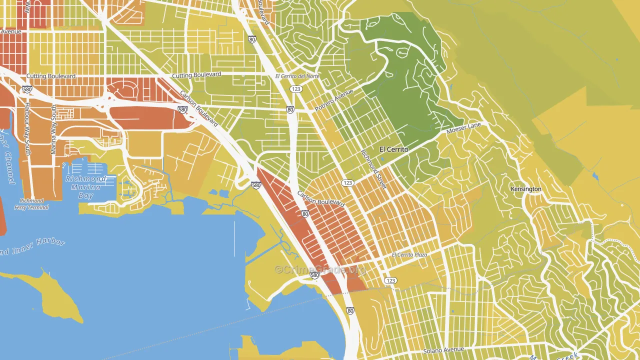 Richmond Annex, Richmond, CA Map of Vehicle Theft Rates