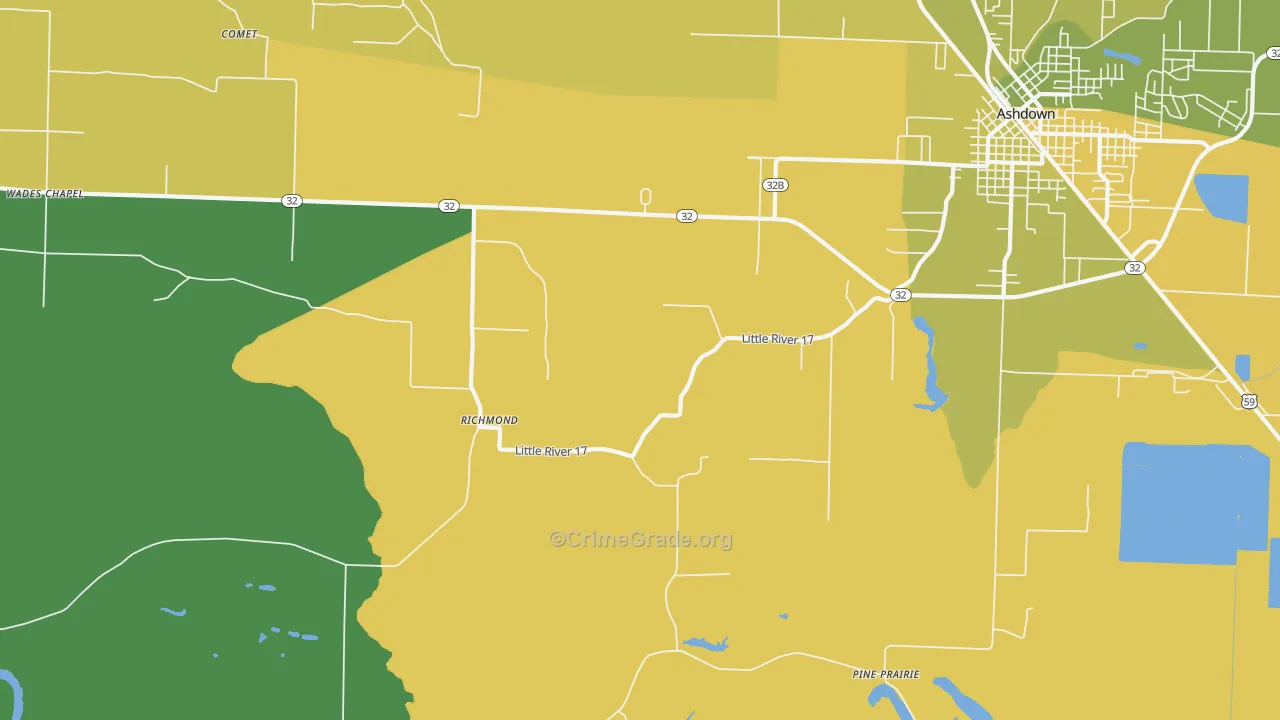 Richmond, AR Map of Vehicle Theft Rates