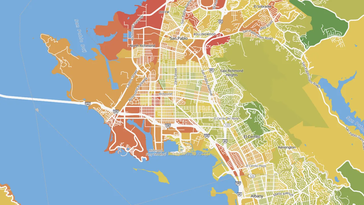 Richmond, CA Map of Vehicle Theft Rates