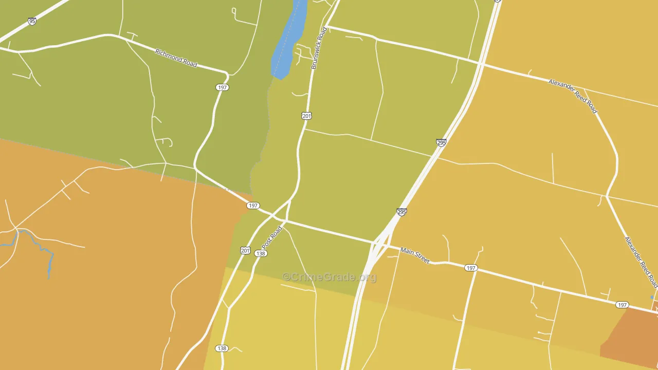 Richmond Corner, ME Map of Vehicle Theft Rates