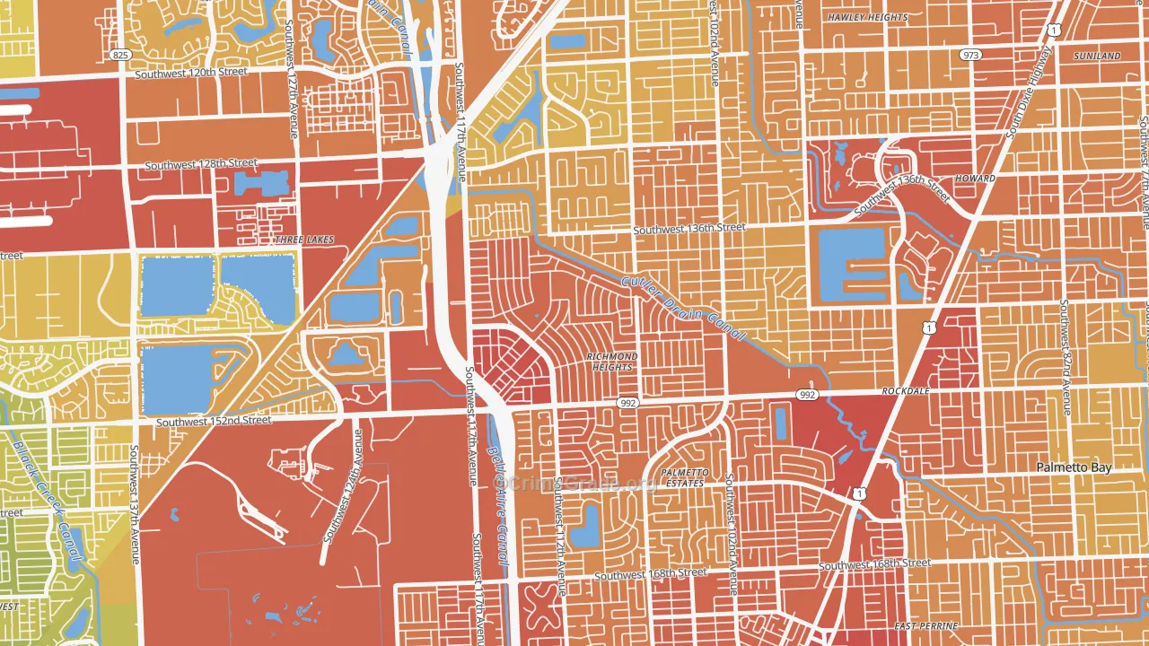 Richmond Heights, FL Map of Vehicle Theft Rates