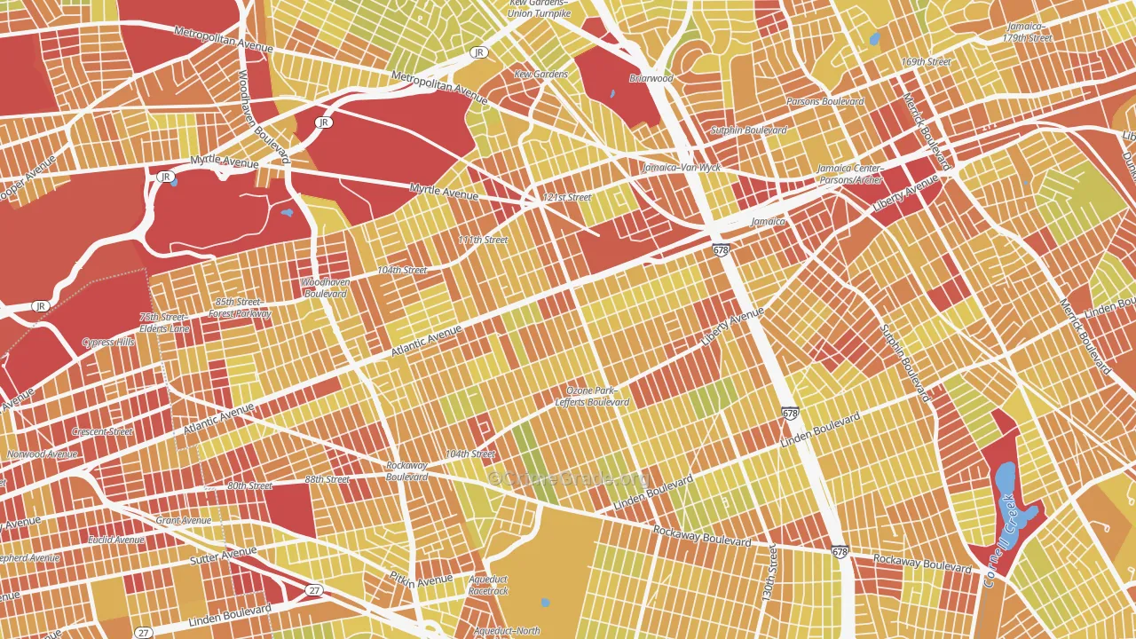 Richmond Hill, Queens, NY Map of Vehicle Theft Rates
