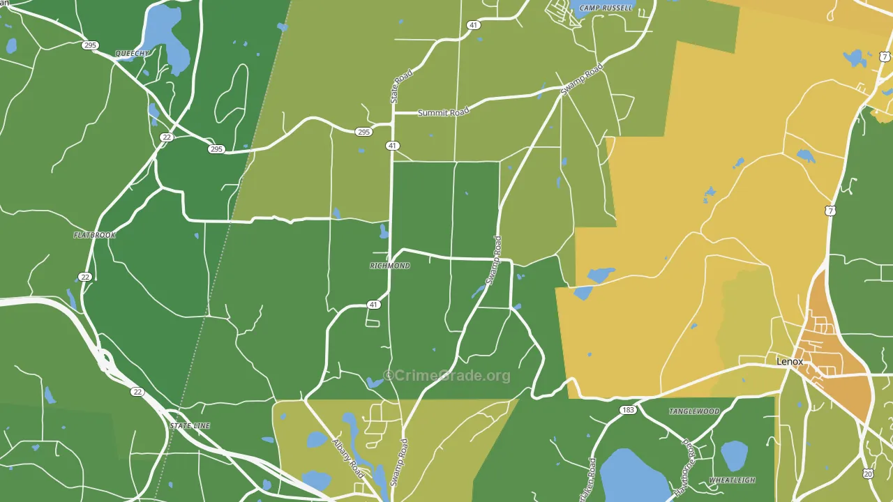 Richmond, MA Map of Vehicle Theft Rates