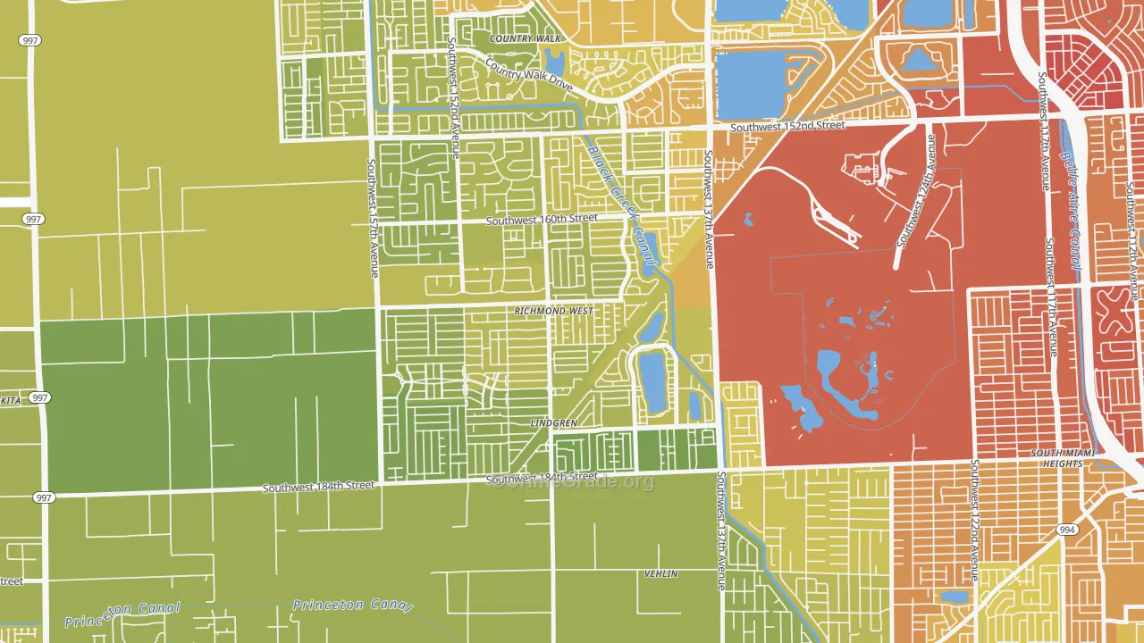 Richmond West, FL Map of Vehicle Theft Rates
