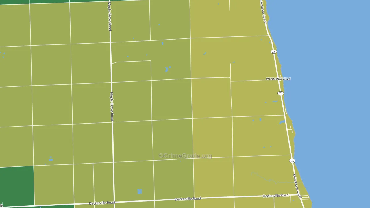 Richmondville, MI Map of Vehicle Theft Rates