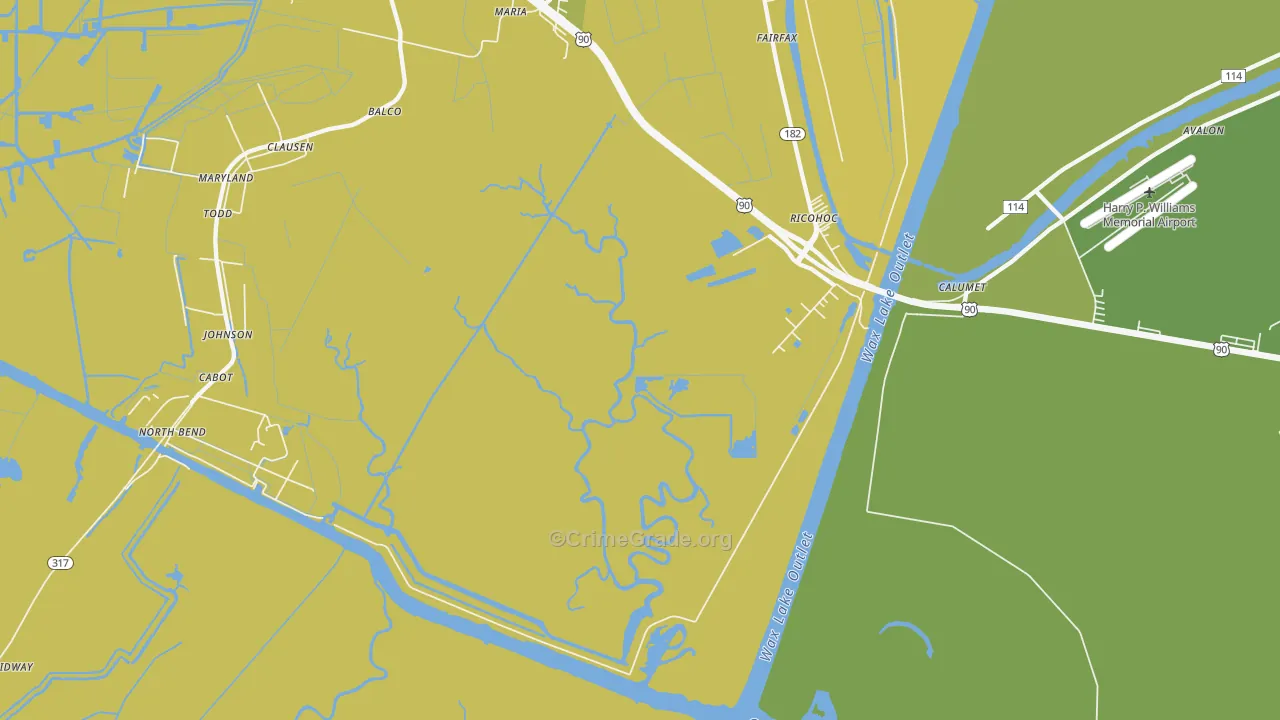 Richohoc, LA Map of Vehicle Theft Rates