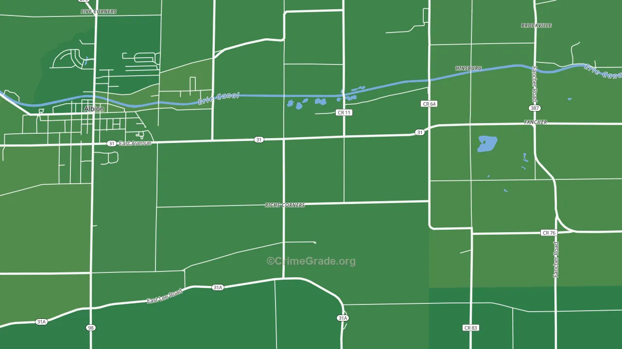 Richs Corners, NY Map of Vehicle Theft Rates