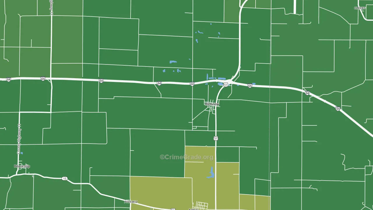 Richview, IL Map of Vehicle Theft Rates