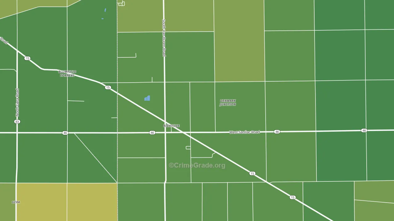 Richville, MI Map of Vehicle Theft Rates