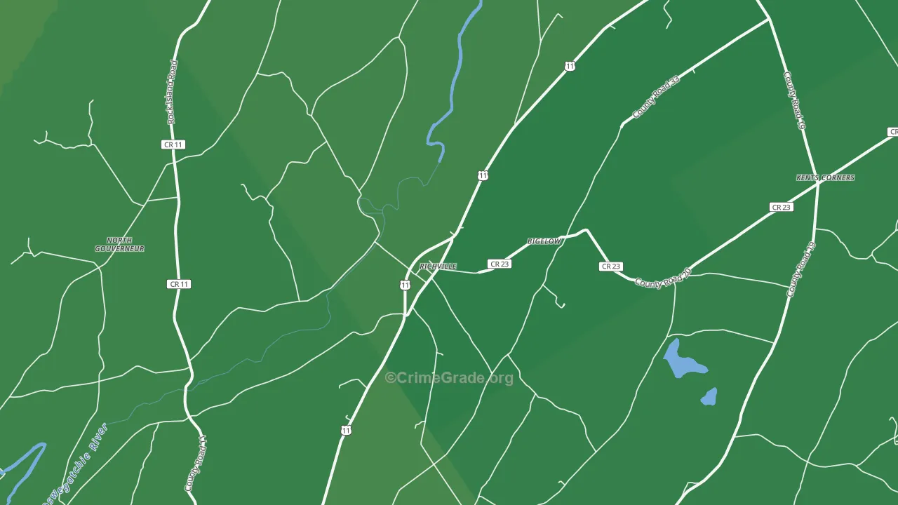 Richville, NY Map of Vehicle Theft Rates