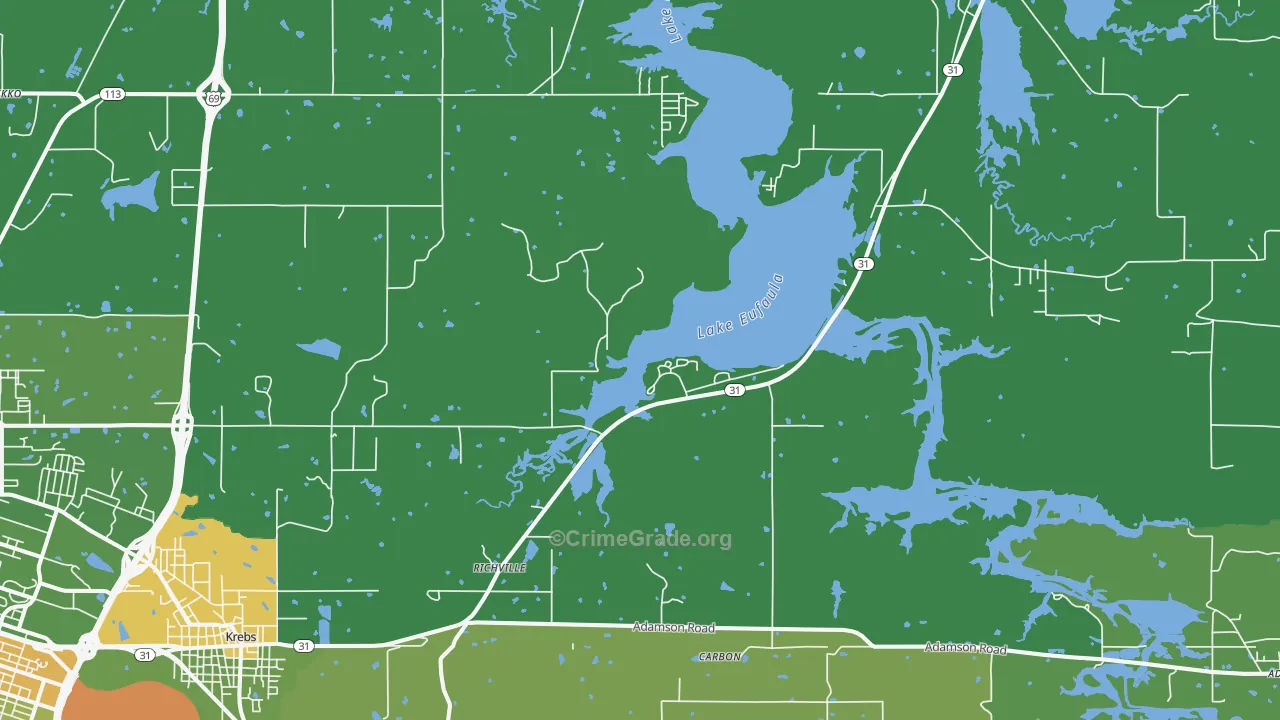 Richville, OK Map of Vehicle Theft Rates