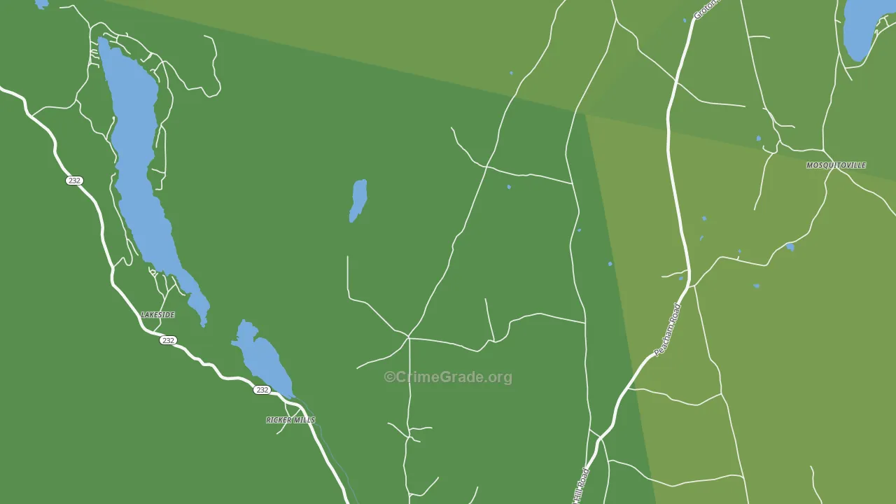 Ricker Mills, VT Map of Vehicle Theft Rates