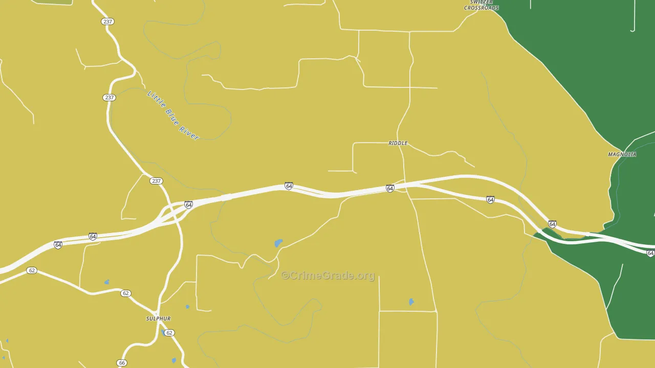 Riddle, IN Map of Vehicle Theft Rates