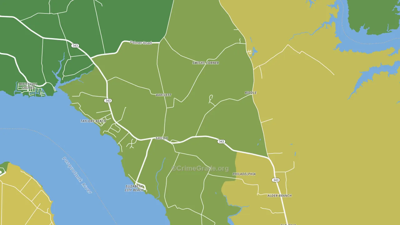 Riddle, NC Map of Vehicle Theft Rates