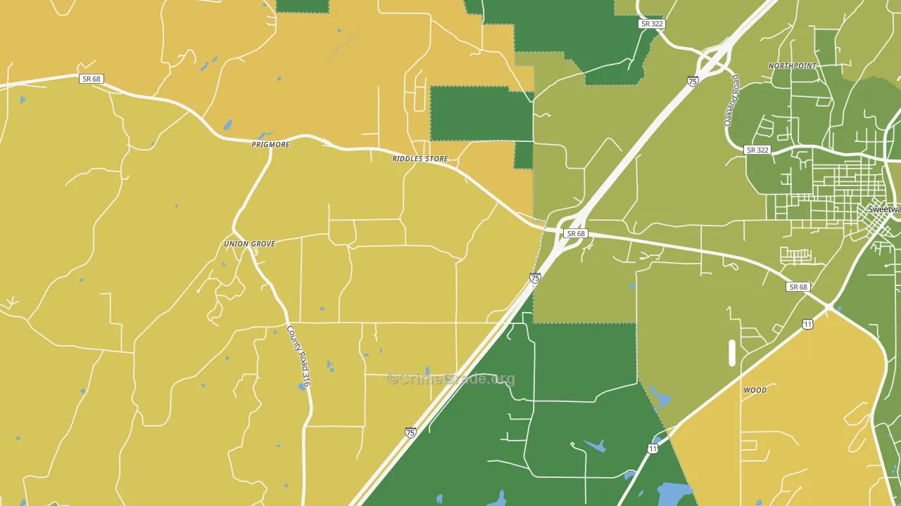 Riddles Store, TN Map of Vehicle Theft Rates