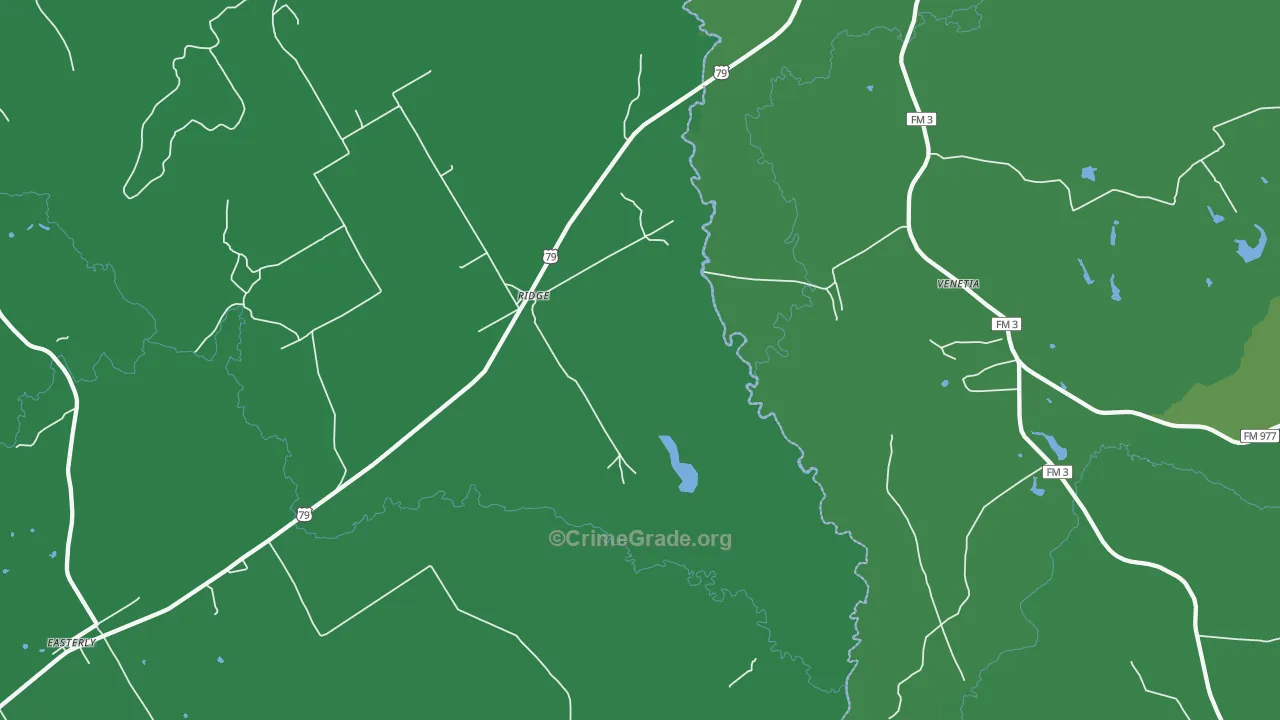 Ridge, TX Map of Vehicle Theft Rates