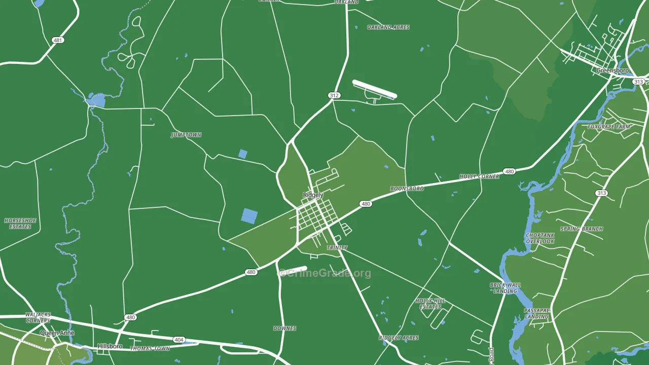 Ridgely, MD Map of Vehicle Theft Rates