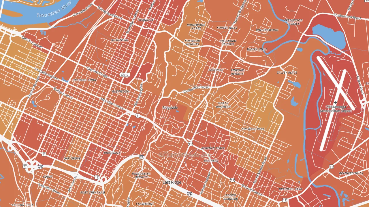 Ridgeside, TN Map of Vehicle Theft Rates