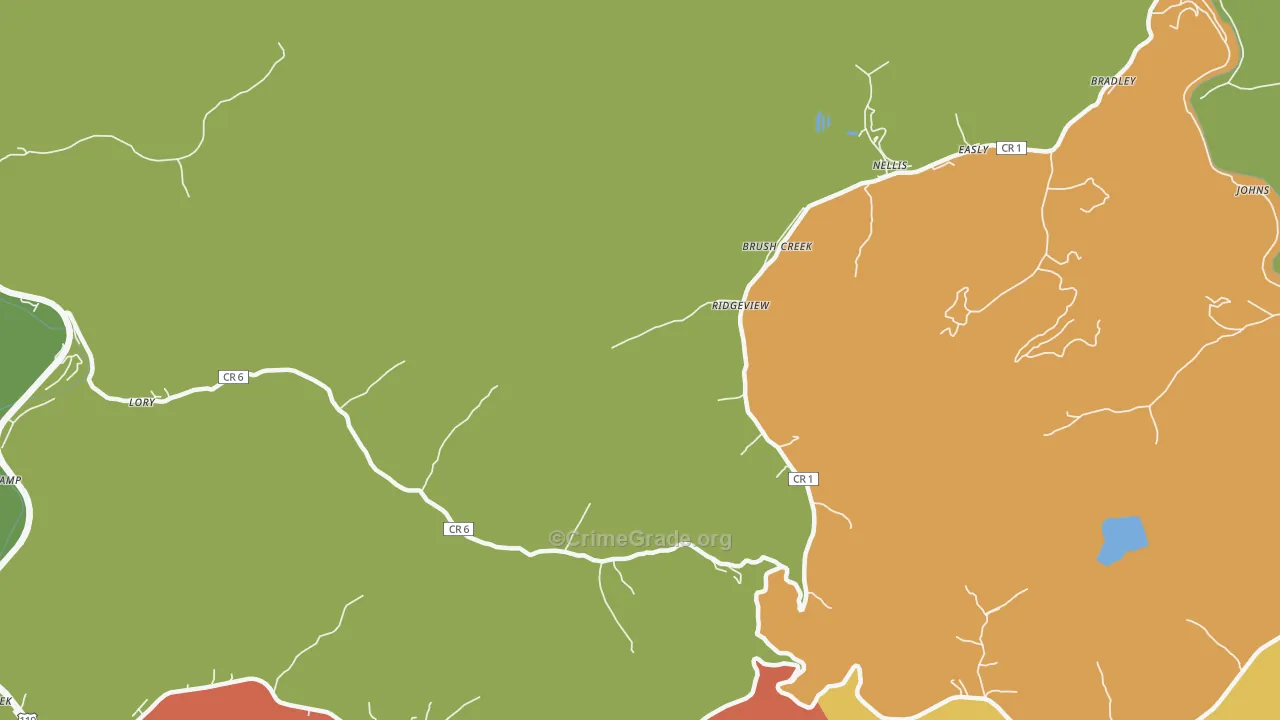 Ridgeview, WV Map of Vehicle Theft Rates