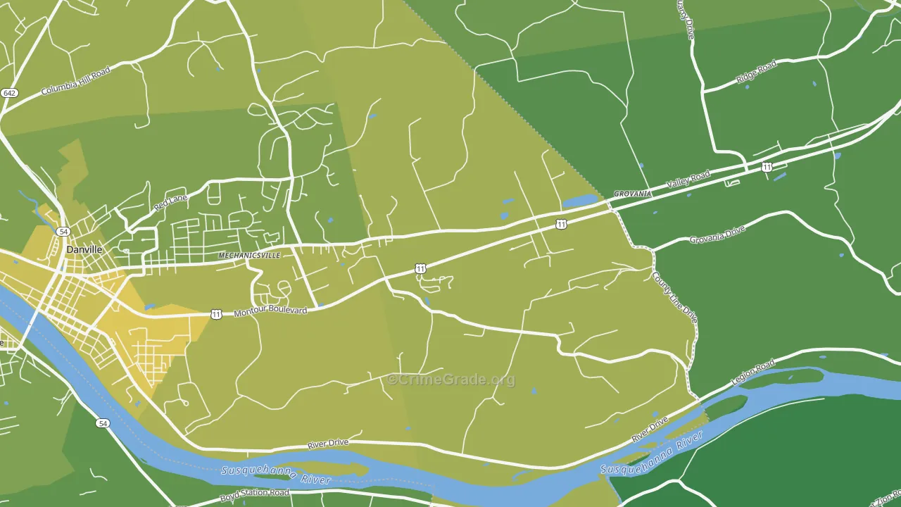 Ridgeville, PA Map of Vehicle Theft Rates