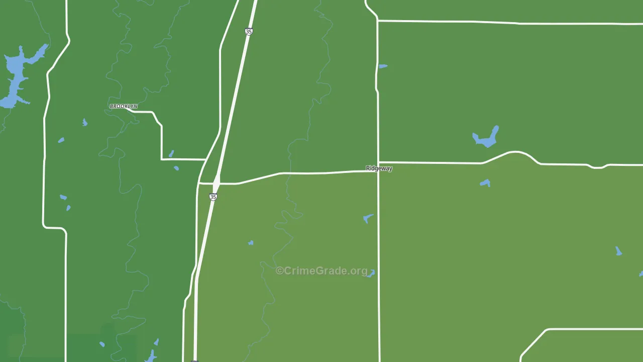 Ridgeway, MO Map of Vehicle Theft Rates