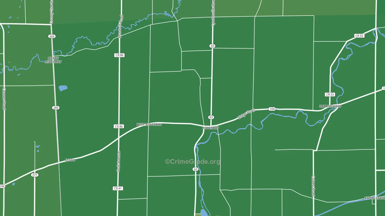 Ridgeway, NY Map of Vehicle Theft Rates