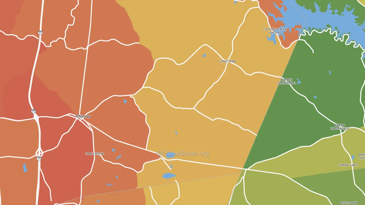 Ridgeway, SC Map of Vehicle Theft Rates