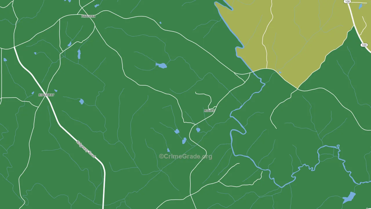 Ridley, GA Map of Vehicle Theft Rates