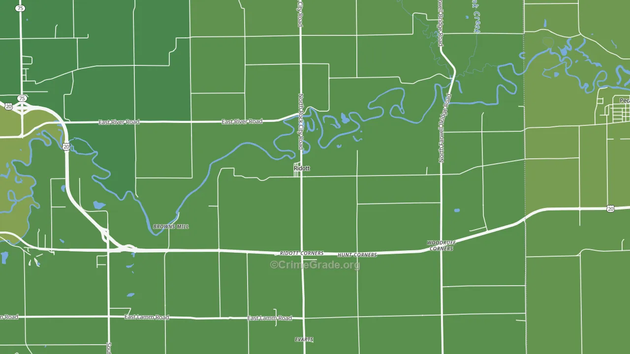 Ridott, IL Map of Vehicle Theft Rates