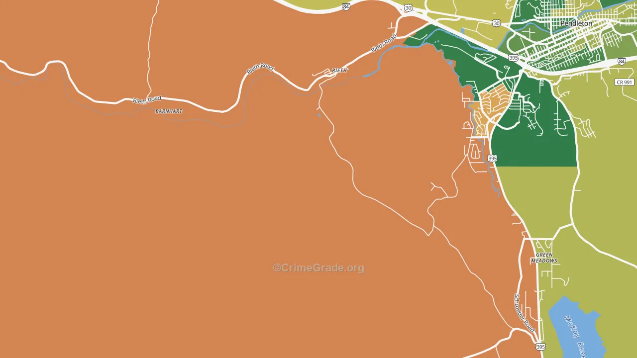 Rieth, OR Map of Vehicle Theft Rates