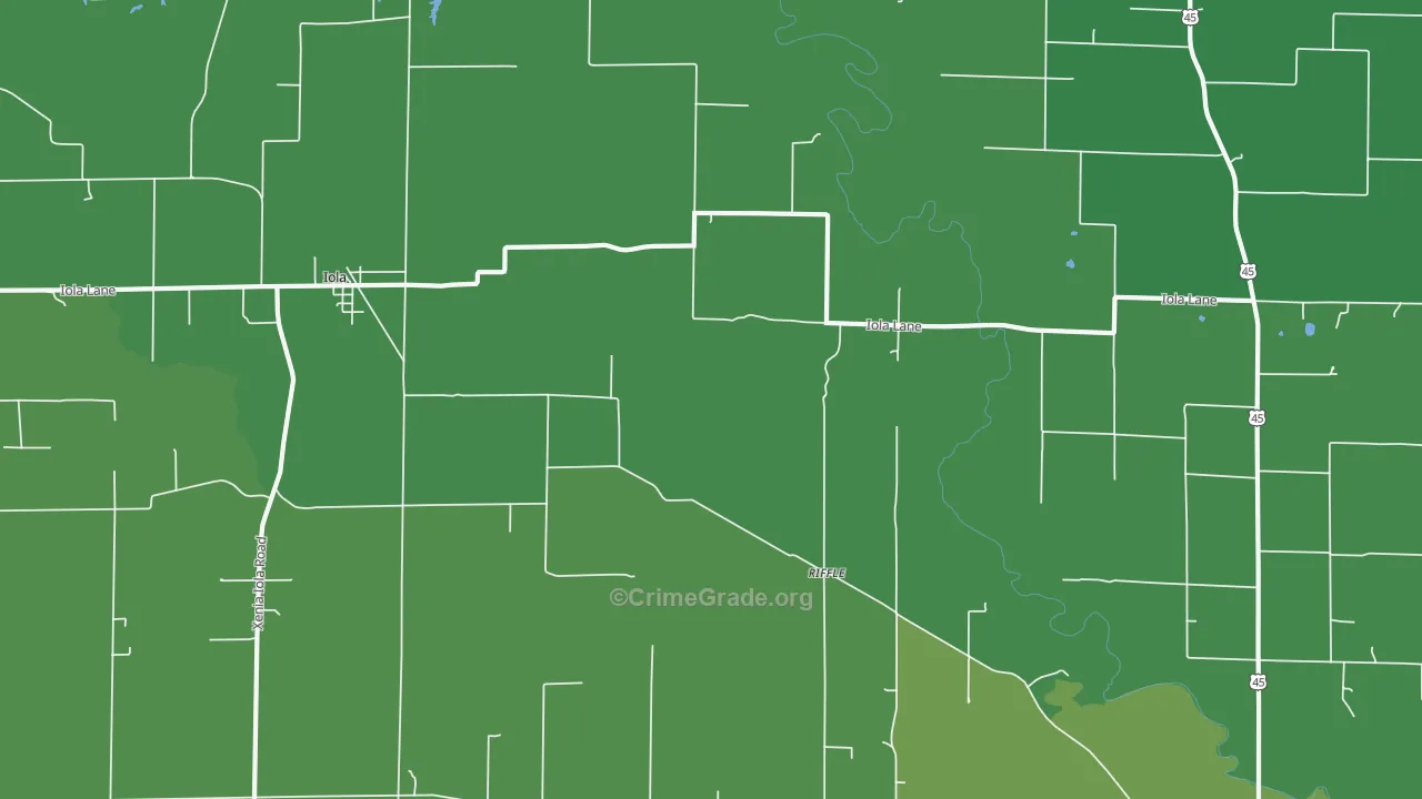 Riffle, IL Map of Vehicle Theft Rates