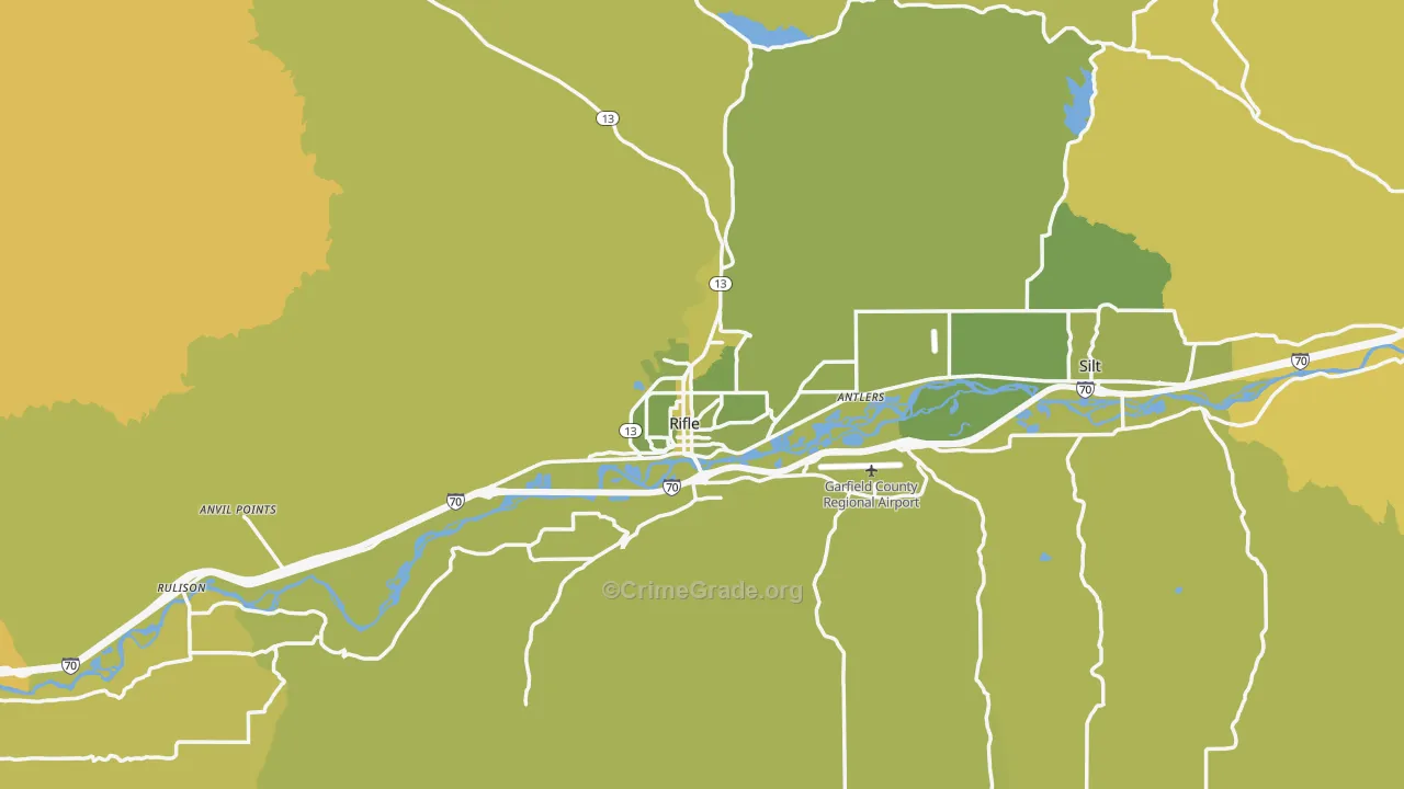 Rifle, CO Map of Vehicle Theft Rates