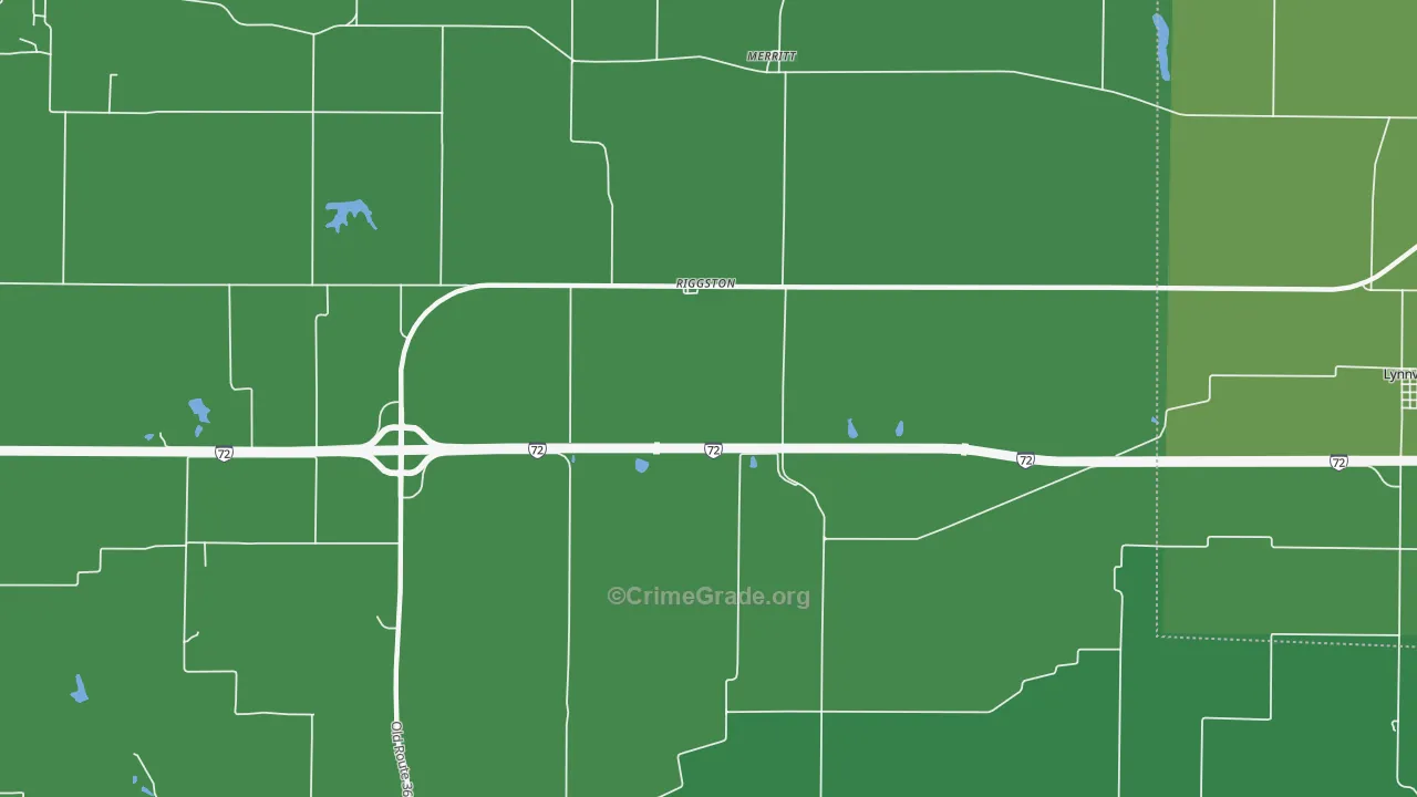 Riggston, IL Map of Vehicle Theft Rates