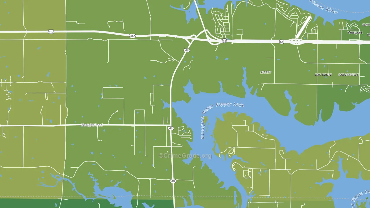 Rigsby, OK Map of Vehicle Theft Rates