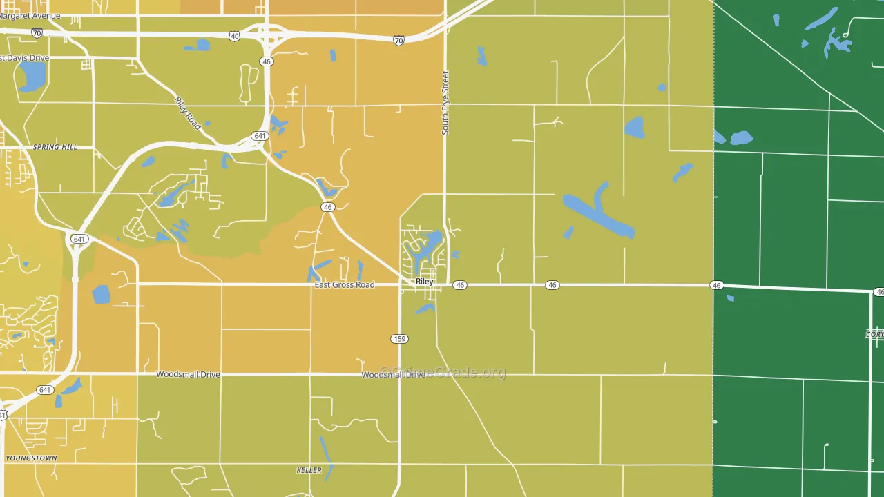 Riley, IN Map of Vehicle Theft Rates