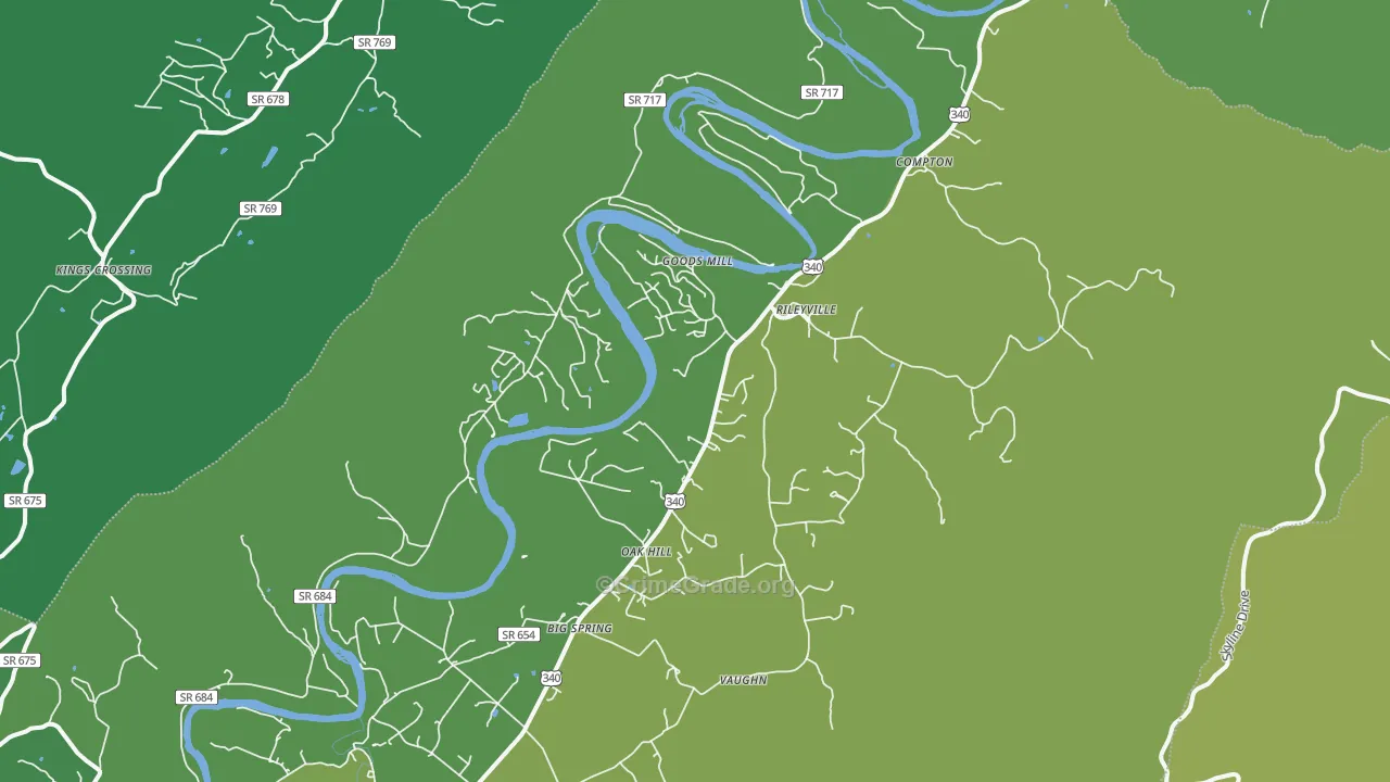 Rileyville, VA Map of Vehicle Theft Rates