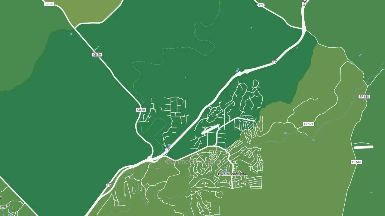 Rimrock, AZ Map of Vehicle Theft Rates