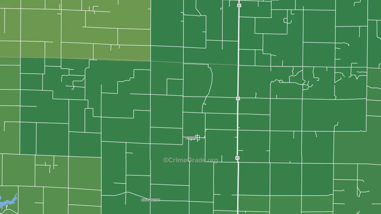 Rinard, IL Map of Vehicle Theft Rates