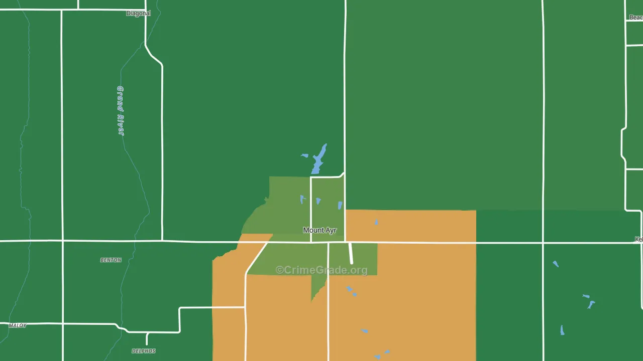 Ringgold County, IA Map of Vehicle Theft Rates