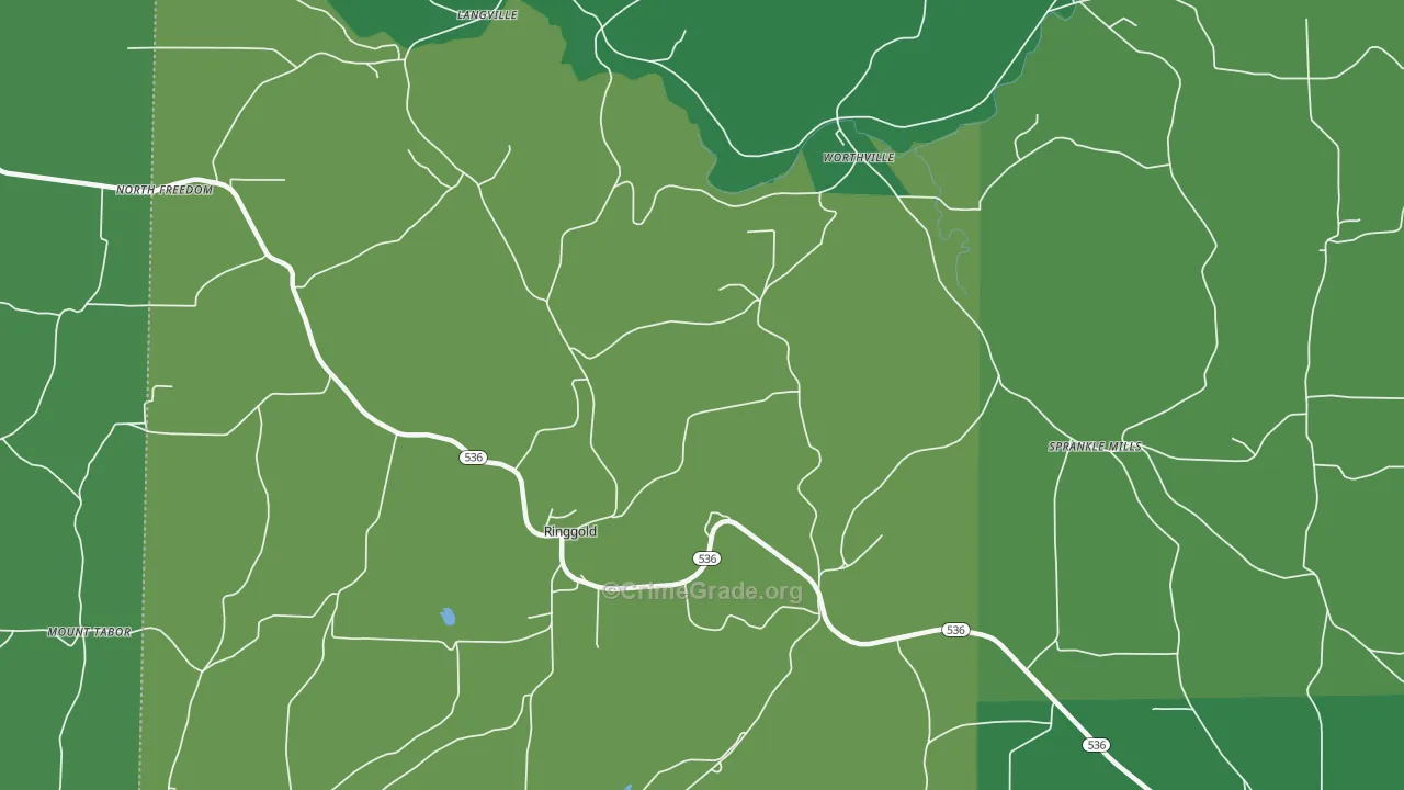 Ringgold, PA Map of Vehicle Theft Rates