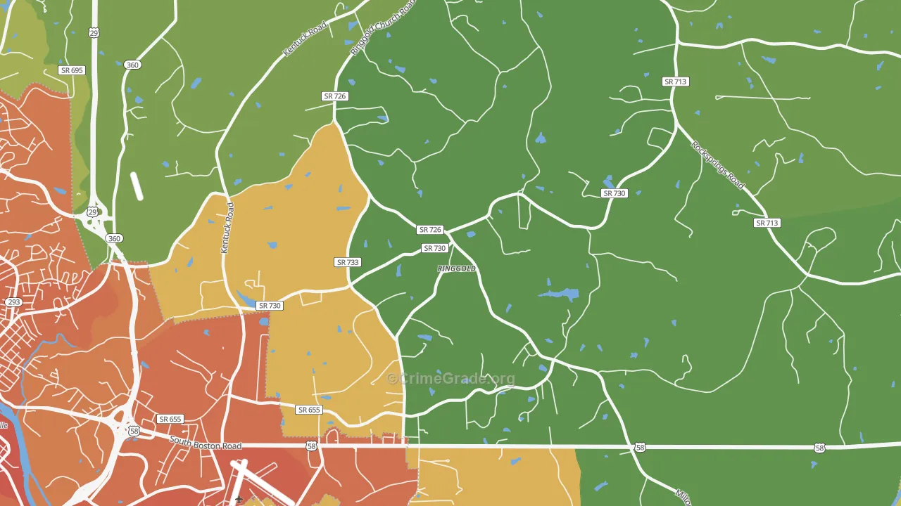 Ringgold, VA Map of Vehicle Theft Rates