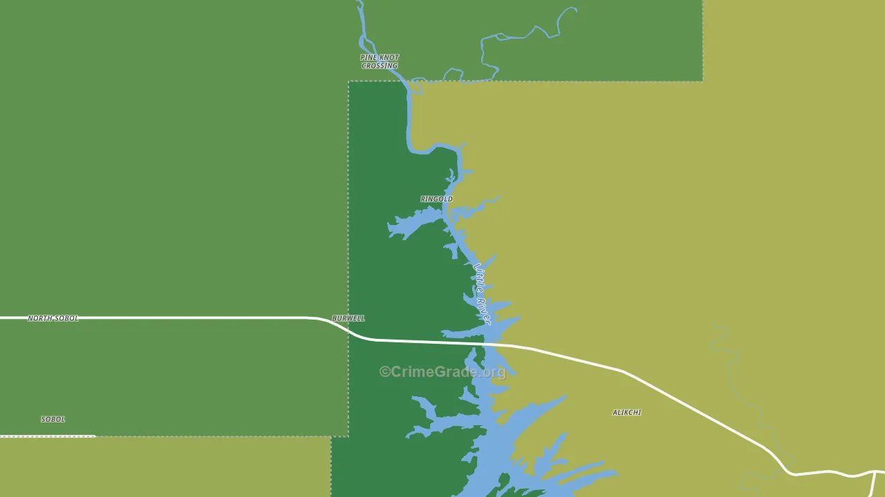 Ringold, OK Map of Vehicle Theft Rates