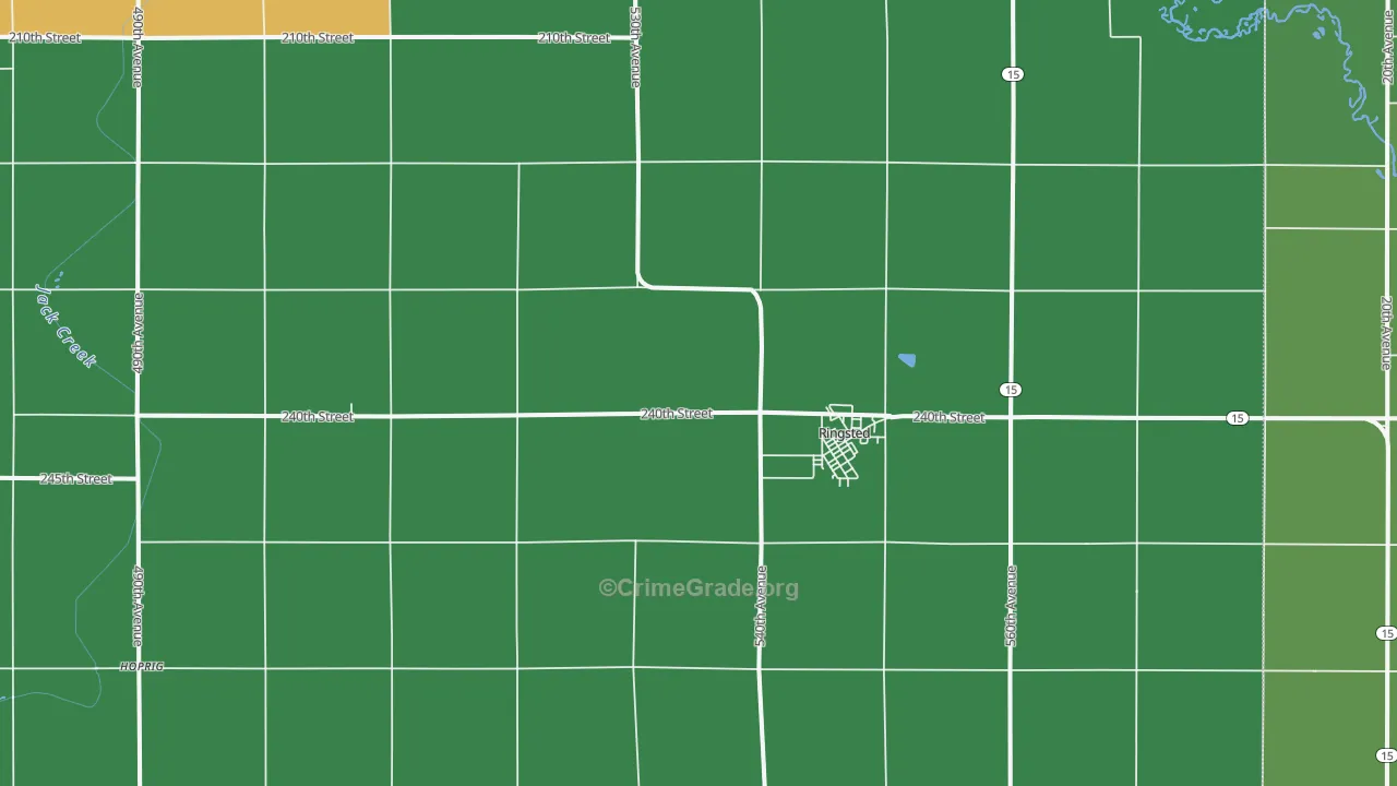 Ringsted, IA Map of Vehicle Theft Rates