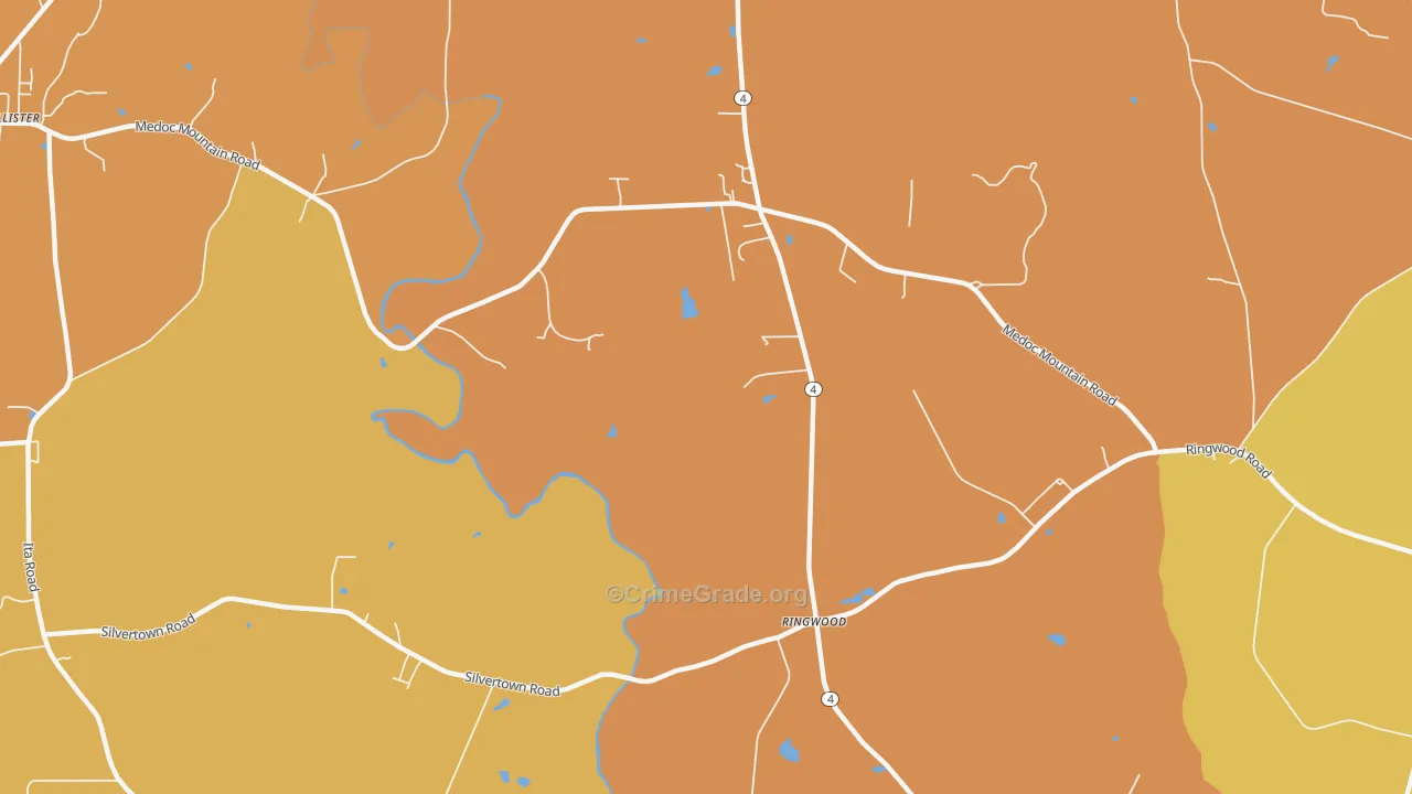 Ringwood, NC Map of Vehicle Theft Rates